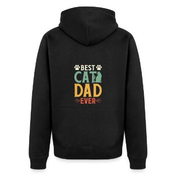 Real men love cats cat man cat father - Unisex Premium Organic Zip Hoodie - black - Back - Nico (187cm)