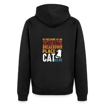 Real men love cats cat man cat father - Unisex Premium Organic Zip Hoodie - black - Back - Nico (187cm)