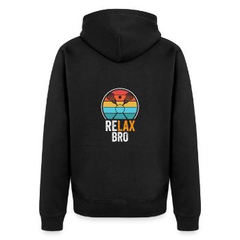 Lacrosse Players Play Lacrosse Relax Lacrosse - Unisex Premium Organic Zip Hoodie - black - Back - Nico (187cm)