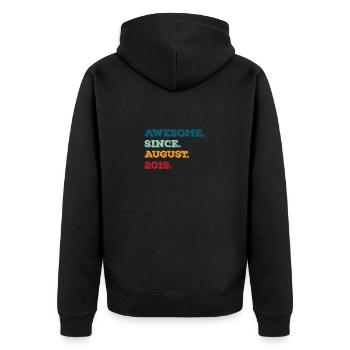 August 2019 - Birthday in August - Unisex Premium Organic Zip Hoodie - black - Back - Nico (187cm)
