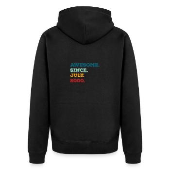 July 2000 - Birthday in July - Unisex Premium Organic Zip Hoodie - black - Back - Nico (187cm)