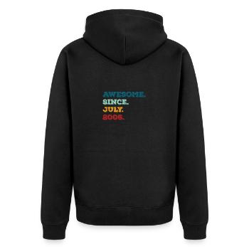 Juli 2006 - Geburtstag im Juli - Unisex Premium Bio Zip Hoodie - Schwarz - Hinten - Nico (187cm)