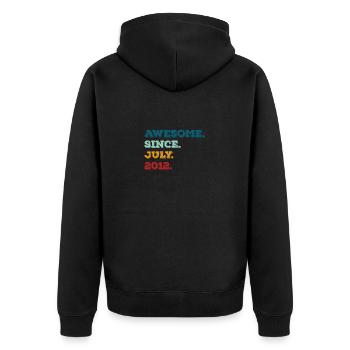 July 2012 - Birthday in July - Unisex Premium Organic Zip Hoodie - black - Back - Nico (187cm)