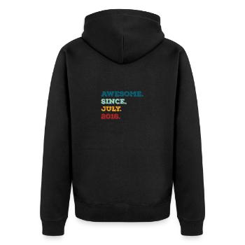 July 2016 - Birthday in July - Unisex Premium Organic Zip Hoodie - black - Back - Nico (187cm)