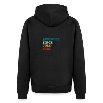 July 2018- Birthday in July - Unisex Premium Organic Zip Hoodie - black - Back - Nico (187cm)