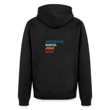 July 2019- Birthday in July - Unisex Premium Organic Zip Hoodie - black - Back - Nico (187cm)
