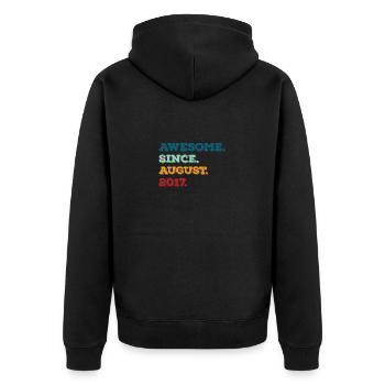 August 2017 - Birthday in August - Unisex Premium Organic Zip Hoodie - black - Back - Nico (187cm)
