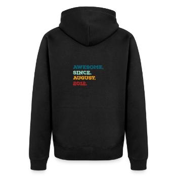 August 2012 - Birthday in August - Unisex Premium Organic Zip Hoodie - black - Back - Nico (187cm)