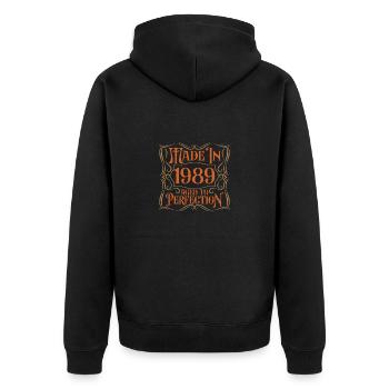 1989 Anniversaire Année de naissance - Veste à capuche bio Premium Unisexe - noir - Dos - Nico (187cm)