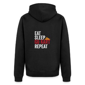 Racing Go-Kart Go-Kart Racing Driver Kart Kart Driver - Unisex Premium Organic Zip Hoodie - black - Back - Nico (187cm)