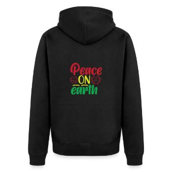 Paix Paix Amour Paix Mondiale Paix - Veste à capuche bio Premium Unisexe - noir - Dos - Nico (187cm)