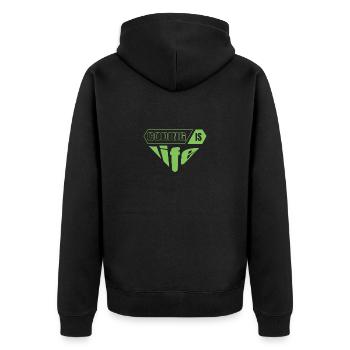 Cadeau de programmeur développeur de logiciels - Veste à capuche bio Premium Unisexe - noir - Dos - Nico (187cm)