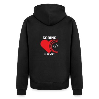 Softwareentwickler Programmierer Geschenk - Unisex Premium Bio Zip Hoodie - Schwarz - Hinten - Nico (187cm)