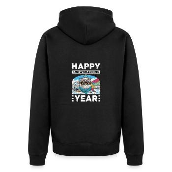 Snowboard Winter Ski Lodge Child Snow Snowboarder - Unisex Premium Organic Zip Hoodie - black - Back - Nico (187cm)