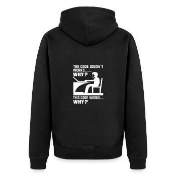 Cadeau de programmeur développeur de logiciels - Veste à capuche bio Premium Unisexe - noir - Dos - Nico (187cm)