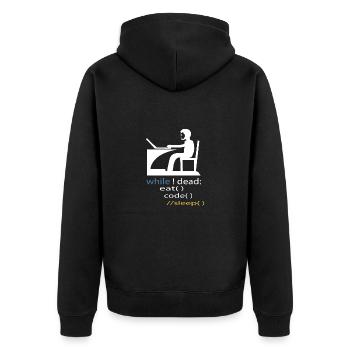 Cadeau de programmeur développeur de logiciels - Veste à capuche bio Premium Unisexe - noir - Dos - Nico (187cm)