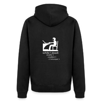 Cadeau de programmeur développeur de logiciels - Veste à capuche bio Premium Unisexe - noir - Dos - Nico (187cm)