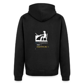 Cadeau de programmeur développeur de logiciels - Veste à capuche bio Premium Unisexe - noir - Dos - Nico (187cm)