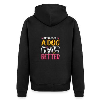 Dog Mom Gift Mami Dog Owner Dog - Unisex Premium Organic Zip Hoodie - black - Back - Nico (187cm)