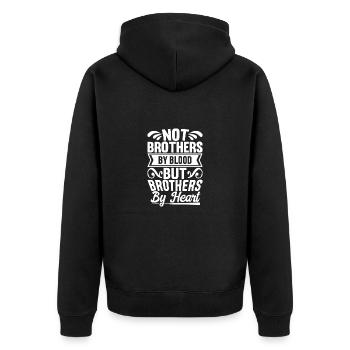 Bruderherz Beste Freunde Bruder Geschenkidee - Unisex Premium Bio Zip Hoodie - Schwarz - Hinten - Nico (187cm)