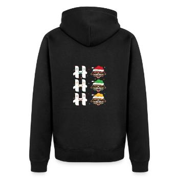 Weihnachtshund Weihnachten Hundebesitzer Hund Tier - Unisex Premium Bio Zip Hoodie - Schwarz - Hinten - Nico (187cm)