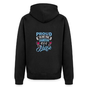 Arzthelferin Krankenpflegerin Arztpraxis Nadel - Unisex Premium Bio Zip Hoodie - Schwarz - Hinten - Nico (187cm)