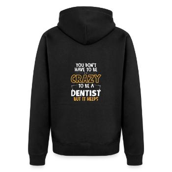 Zahnarzthelferin Zahnarzt Zahn - Unisex Premium Bio Zip Hoodie - Schwarz - Hinten - Nico (187cm)