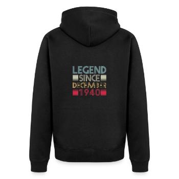 Legenden Geburtstag Dezember 1940 geboren Geschenk - Unisex Premium Bio Zip Hoodie - Schwarz - Hinten - Nico (187cm)