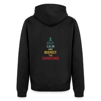 Bester Disponent Spruch Geschenk Beruf Logistik - Unisex Premium Bio Zip Hoodie - Schwarz - Hinten - Nico (187cm)