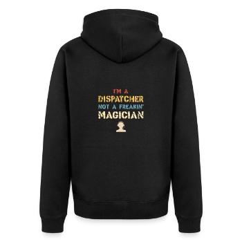 Bester Disponent Spruch Geschenk Beruf Logistik - Unisex Premium Bio Zip Hoodie - Schwarz - Hinten - Nico (187cm)