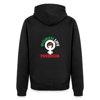 Femmes Vie Liberté Iranienne Mahsa Amini Iran - Veste à capuche bio Premium Unisexe - noir - Dos - Nico (187cm)