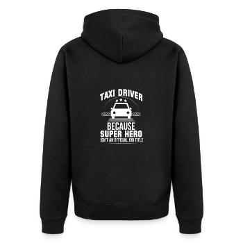 Super-héros Chauffeur de taxi Travail Taxis Profession - Veste à capuche bio Premium Unisexe - noir - Dos - Nico (187cm)