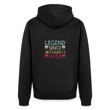 Legenden Geburtstag Dezember 1922 geboren Geschenk - Unisex Premium Bio Zip Hoodie - Schwarz - Hinten - Nico (187cm)