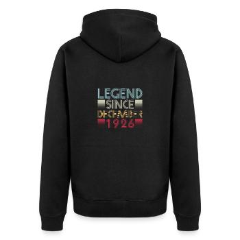 Legends birthday December 1926 born gift - Unisex Premium Organic Zip Hoodie - black - Back - Nico (187cm)