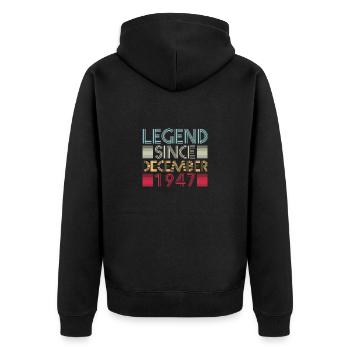 Legenden Geburtstag Dezember 1947 geboren Geschenk - Unisex Premium Bio Zip Hoodie - Schwarz - Hinten - Nico (187cm)