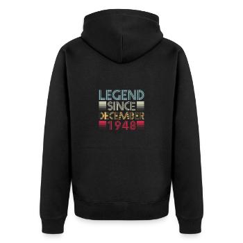 Legenden Geburtstag Dezember 1948 geboren Geschenk - Unisex Premium Bio Zip Hoodie - Schwarz - Hinten - Nico (187cm)