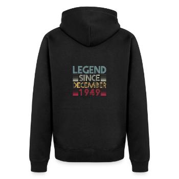Legenden Geburtstag Dezember 1949 geboren Geschenk - Unisex Premium Bio Zip Hoodie - Schwarz - Hinten - Nico (187cm)