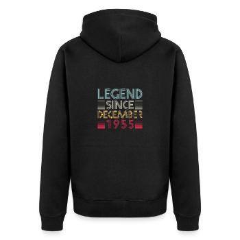 Legenden Geburtstag Dezember 1955 geboren Geschenk - Unisex Premium Bio Zip Hoodie - Schwarz - Hinten - Nico (187cm)