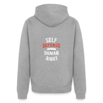 Krav Maga Self Défense Arts Martiaux Cadeau - Veste à capuche bio Premium Unisexe - gris chiné - Dos - Nico (187cm)