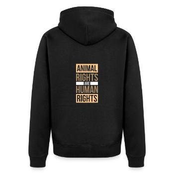 Animal welfare Nature conservation Respect animal rights - Unisex Premium Organic Zip Hoodie - black - Back - Nico (187cm)