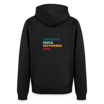 Anniversaire Septembre 1996 Naissance Année de naissance - Veste à capuche bio Premium Unisexe - noir - Dos - Nico (187cm)