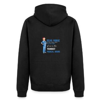 Arzthelferin Krankenpflegerin Arztpraxis Nadel - Unisex Premium Bio Zip Hoodie - Schwarz - Hinten - Nico (187cm)