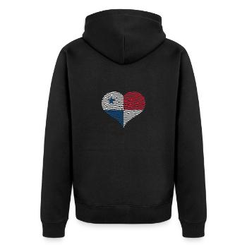 Drapeau du cœur du Panama Canal d’Amérique centrale - Veste à capuche bio Premium Unisexe - noir - Dos - Nico (187cm)