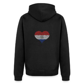 Paraguay Heart Flag Flag Amérique latine Voyage - Veste à capuche bio Premium Unisexe - noir - Dos - Nico (187cm)