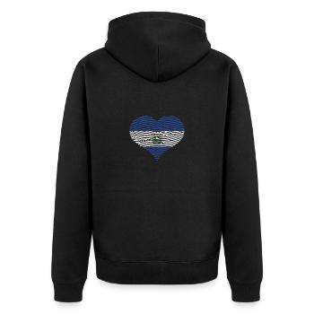 El Salvador Bitcoin Heart Country Holidays - Veste à capuche bio Premium Unisexe - noir - Dos - Nico (187cm)