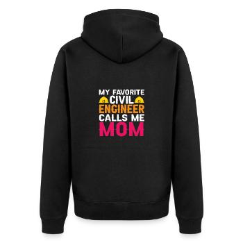 Bauingenieur Brückenbau Statik Sohn Mama Ingenieur - Unisex Premium Bio Zip Hoodie - Schwarz - Hinten - Nico (187cm)
