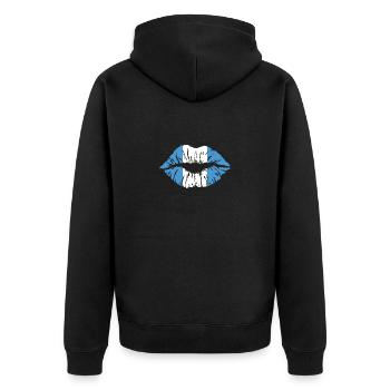 Guatemala Guatemalan Flagge DNA I Geschenk Herz - Unisex Premium Bio Zip Hoodie - Schwarz - Hinten - Nico (187cm)