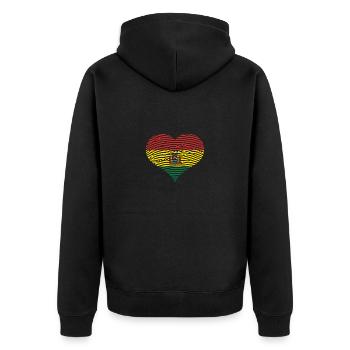 Bolivie - Drapeau bolivien - Fabriqué en Bolivie - Veste à capuche bio Premium Unisexe - noir - Dos - Nico (187cm)