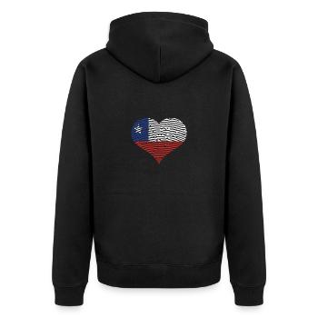 Chili Drapeau Amérique du Sud Drapeau chilien Vintage - Veste à capuche bio Premium Unisexe - noir - Dos - Nico (187cm)