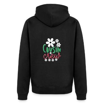 Cousin Team Familie Verwandtschaft Freunde Kusinen - Unisex Premium Bio Zip Hoodie - Schwarz - Hinten - Nico (187cm)